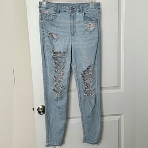 American Eagle Curvy High-Rise Distressed Jeggings - size 12R
